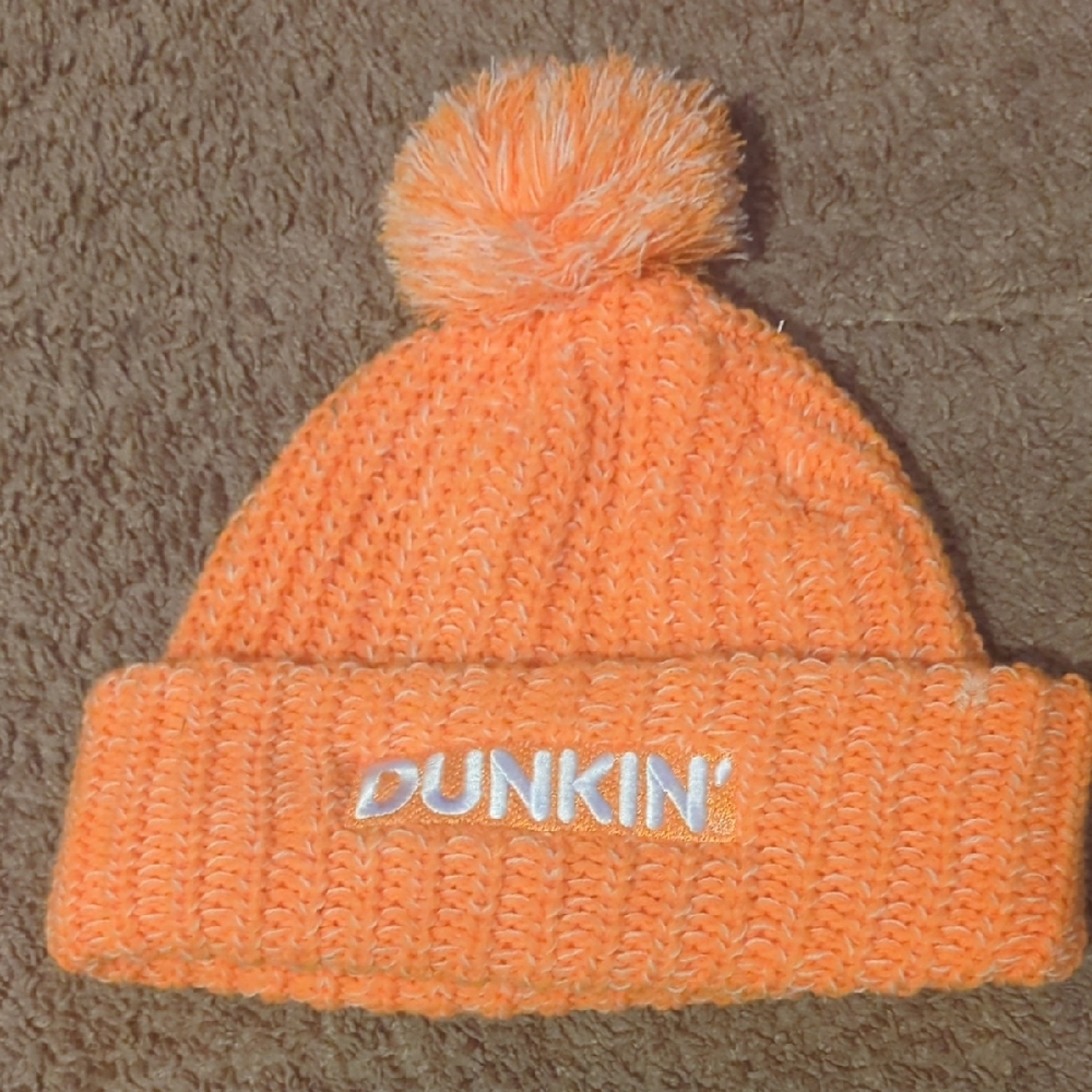Dunkin' Orange Knit Beanie with Pom
